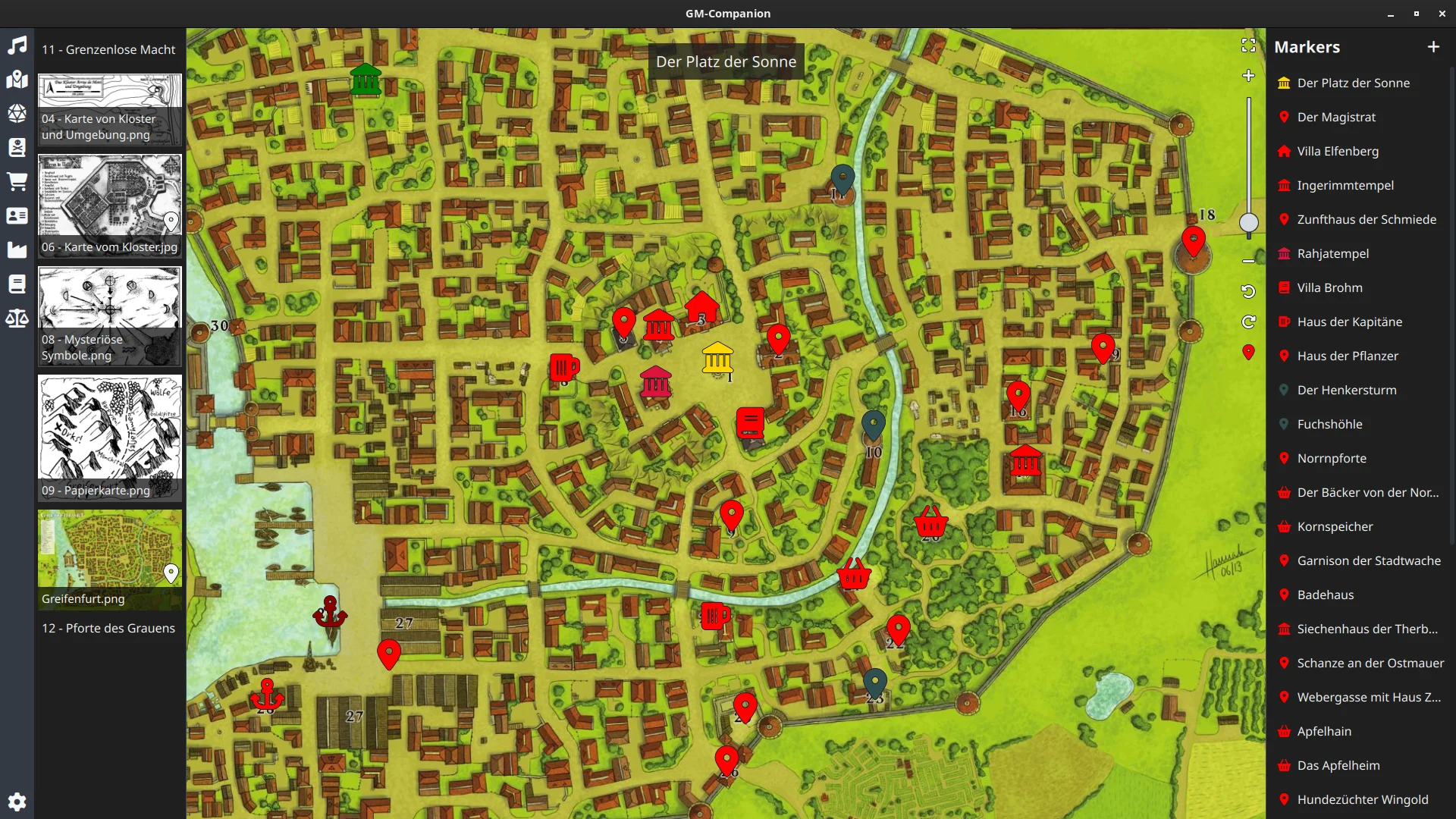 Screenshot of the map tool